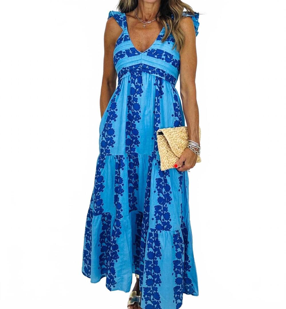 NEW THML women's the seascape dress in blue